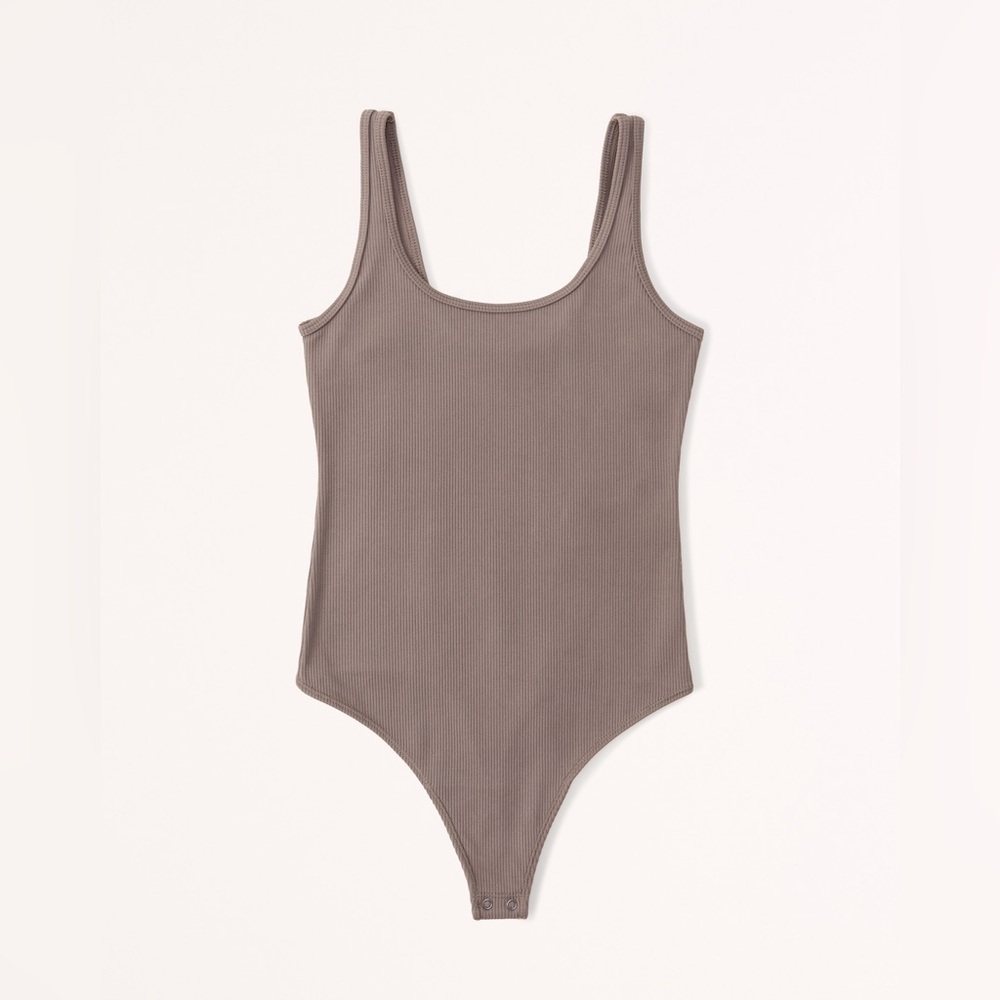 NWT Abercrombie Cotton Ribbed Seamless Squareneck Bodysuit - Picture 2 of 7